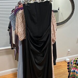 Elegant Black Draped Dress